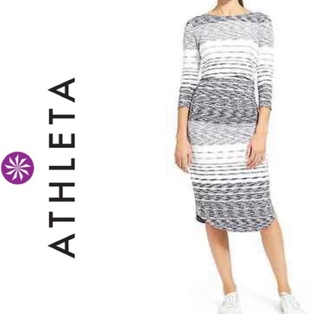 Athleta active striped dress small